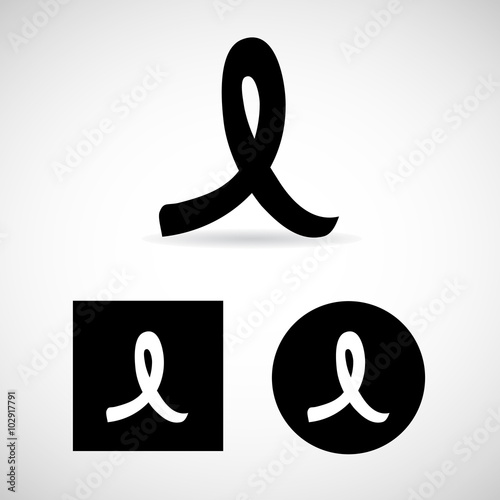 Black ribbon sign Vector EPS10, Great for any use.