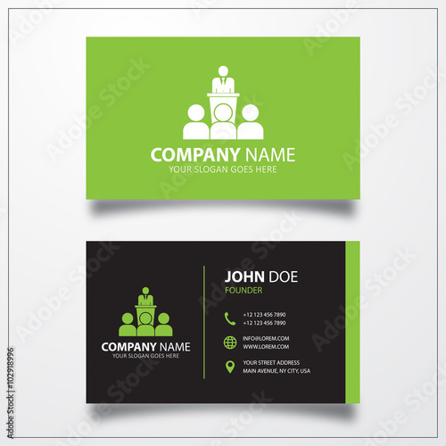 Speaker icon. Business card...