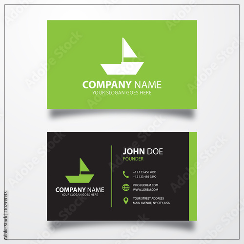 Sail boat icon. Business ca...