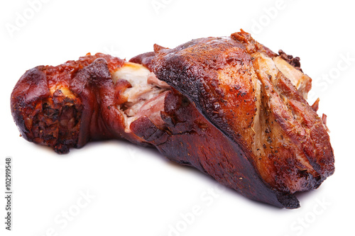 Φωτογραφία Roasted pork knuckle isolated on white background.
