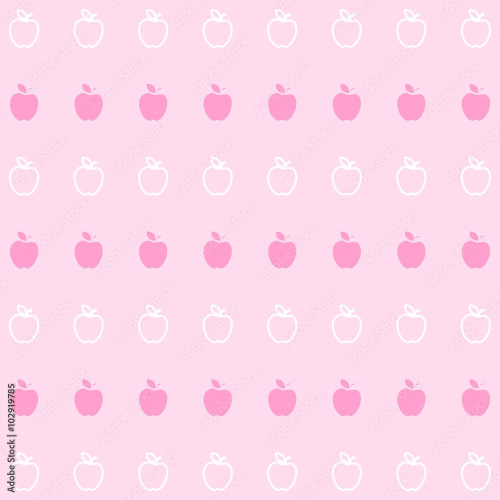 Pink Apple Background Pattern Vector EPS10, Great for any use.