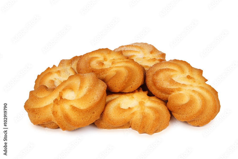 shortbread cookies isolated on white background