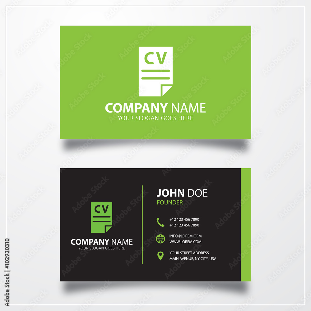 CV, resume. Business card template CV, resume. Business card template