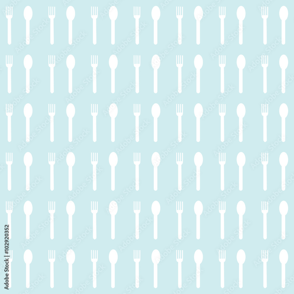 Blue Line spoon fork Background Pattern Vector EPS10, Great for any use.