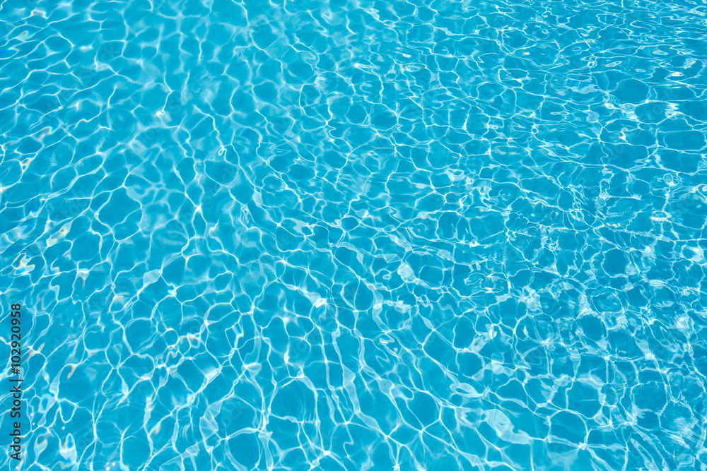 Ripple water surface and sun reflection in swimming pool - obrazy, fototapety, plakaty 