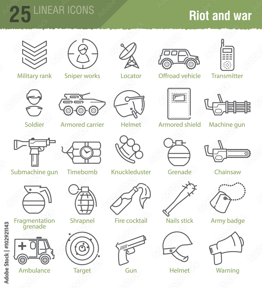 military vector icons set military vector icons set
