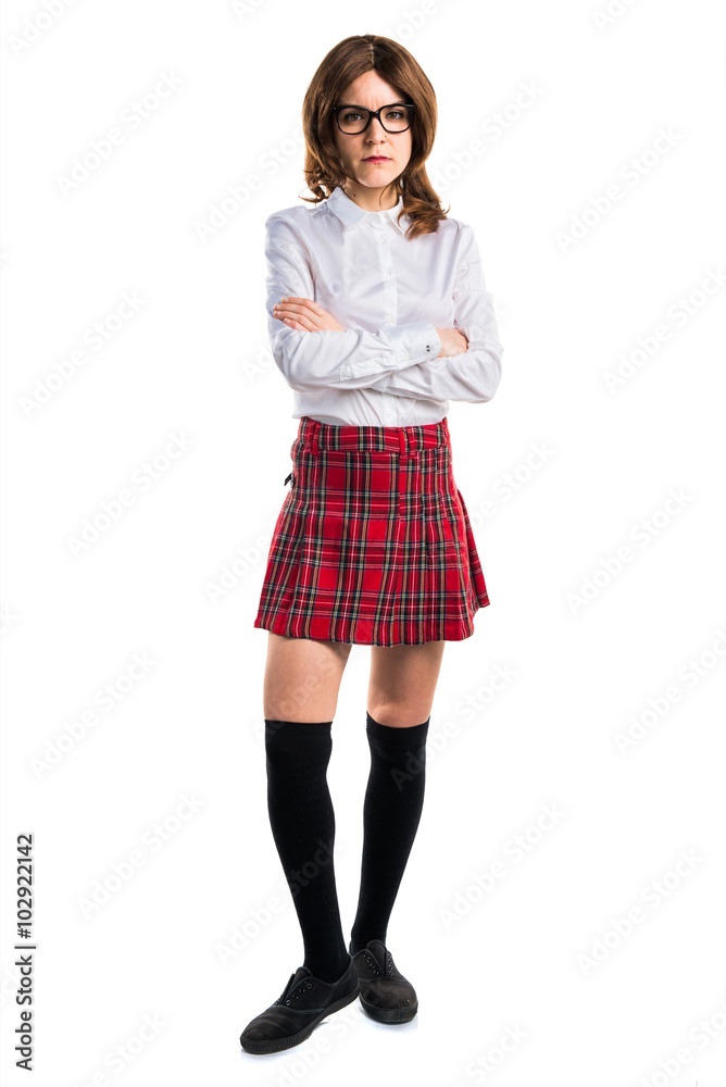 Teen student girl with her arms crossed Teen student girl with her arms crossed