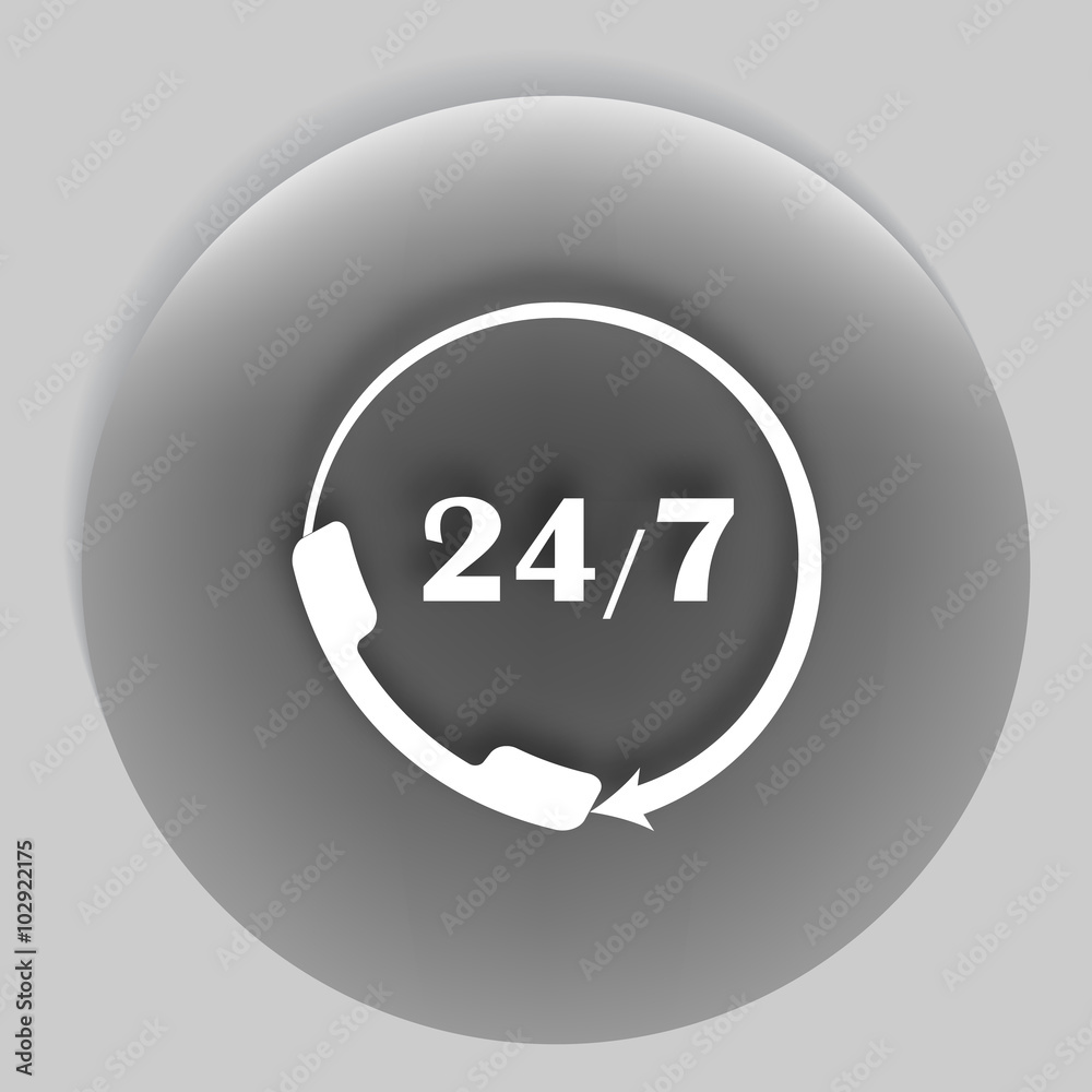 All-day customer support call-center. Flat icon All-day customer support call-center. Flat icon
