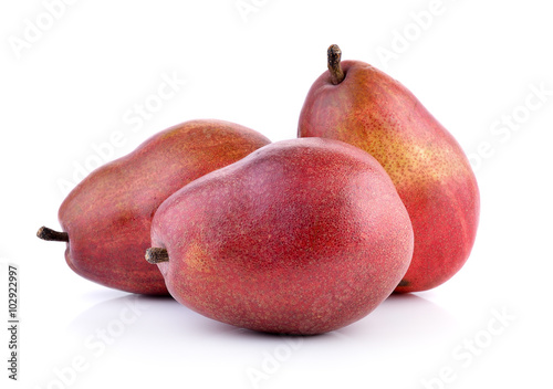 red pears isolated on white background