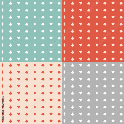 Red , Green , Orange , Grey Seamless pattern with hearts. Vector EPS10, Great for any use.