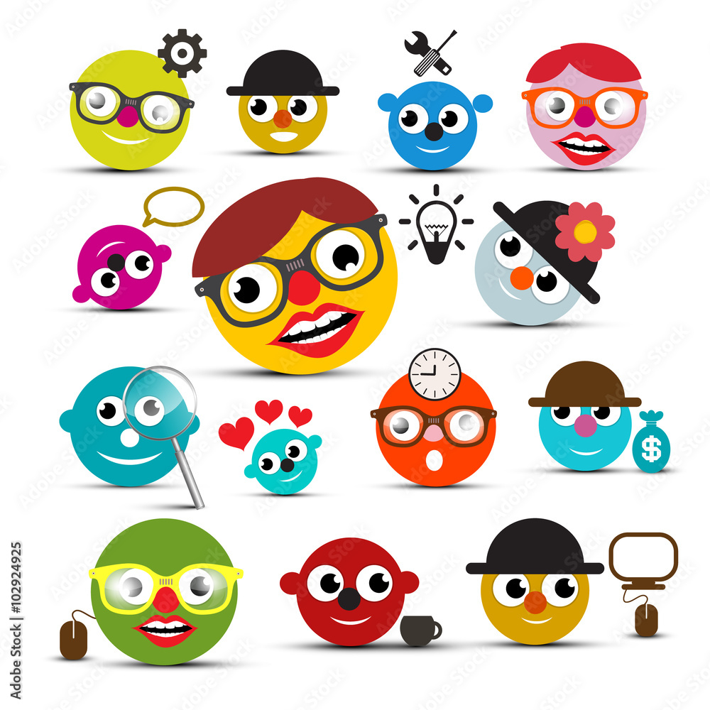 Funky Vector People Icons Set