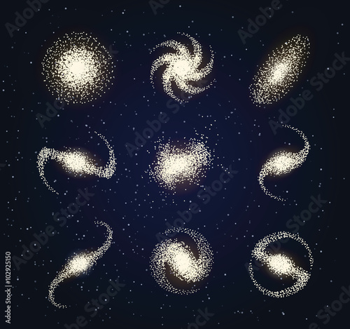 Galaxy types astronomy abstract vector