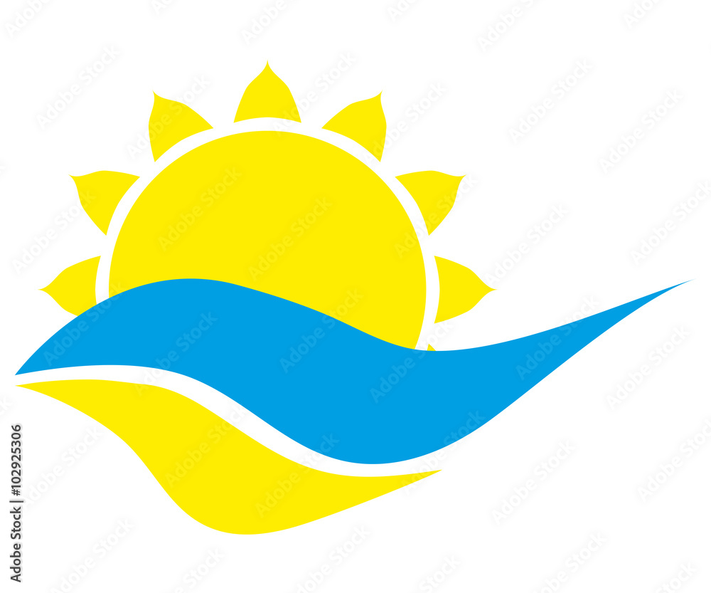 Logo sun on a white background stylish