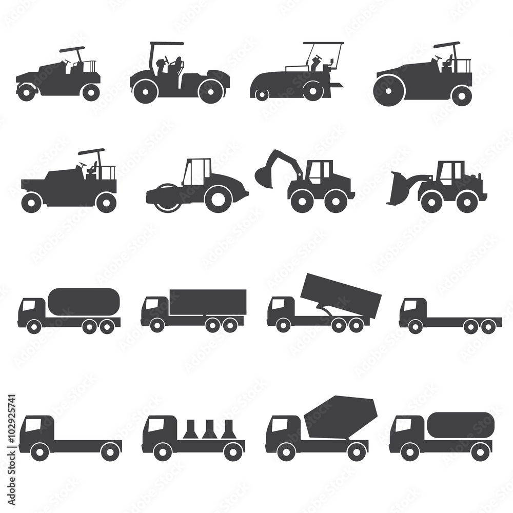 Truck icon set. Vector silhouettes Truck icon set. Vector silhouettes