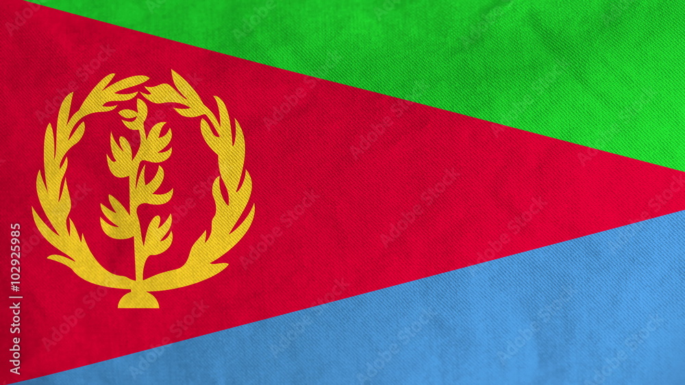 Eritrean flag waving in the wind (full frame footage in 4K UHD ...