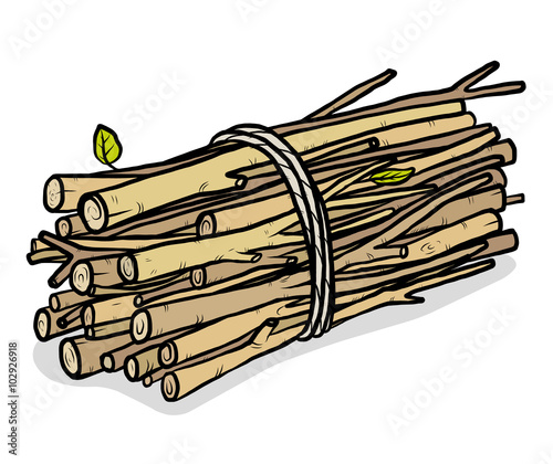 bundle of firewood / cartoon vector and illustration, hand drawn style, isolated on white background.