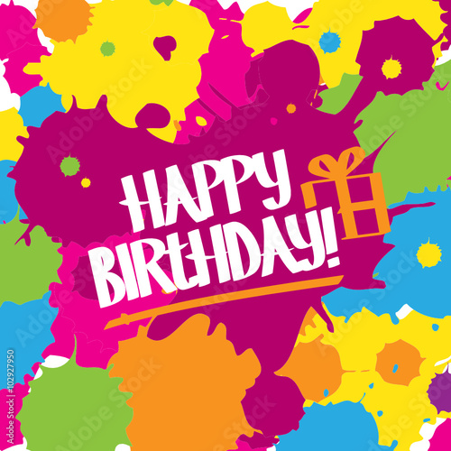 HAPPY BIRTHDAY Vector Graffiti Letters Card 