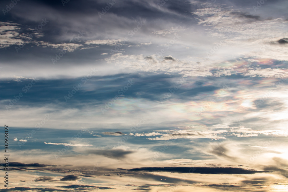 Obraz premium colorful dramatic sky with cloud at sunset 