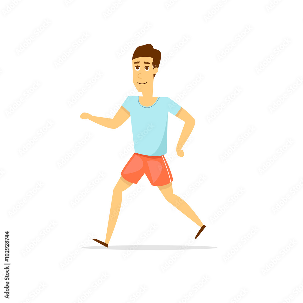 Sports Active lifestyles, healthy lifestyle, jogging.
Flat design vector illustration.