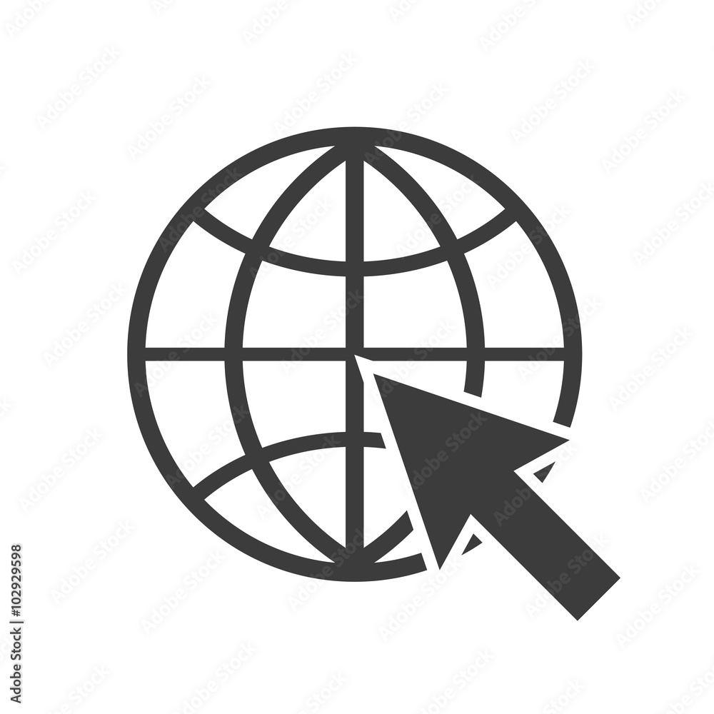 Icon website in flat style on a white background Icon website in flat style on a white background