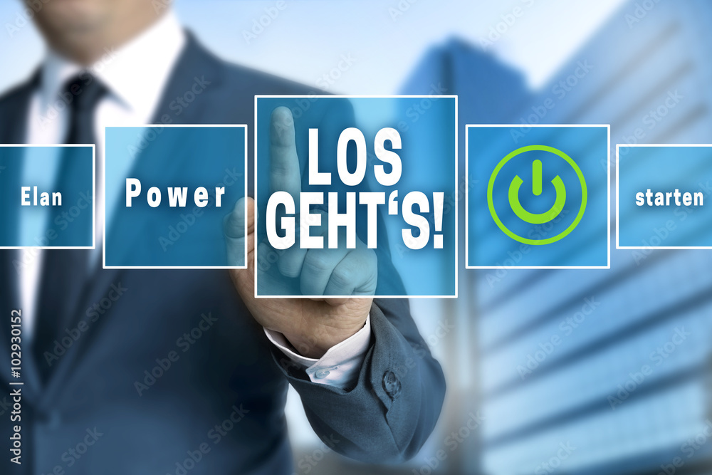 Los gehts touchscreen konzept hintergrund Los gehts touchscreen konzept hintergrund
