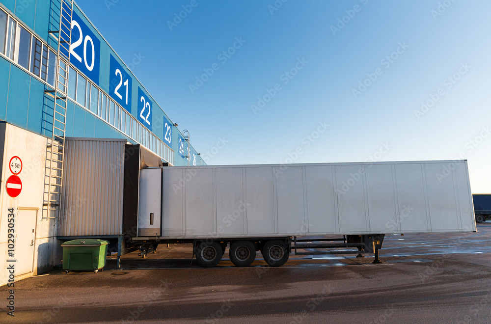 warehouse gate and truck loading