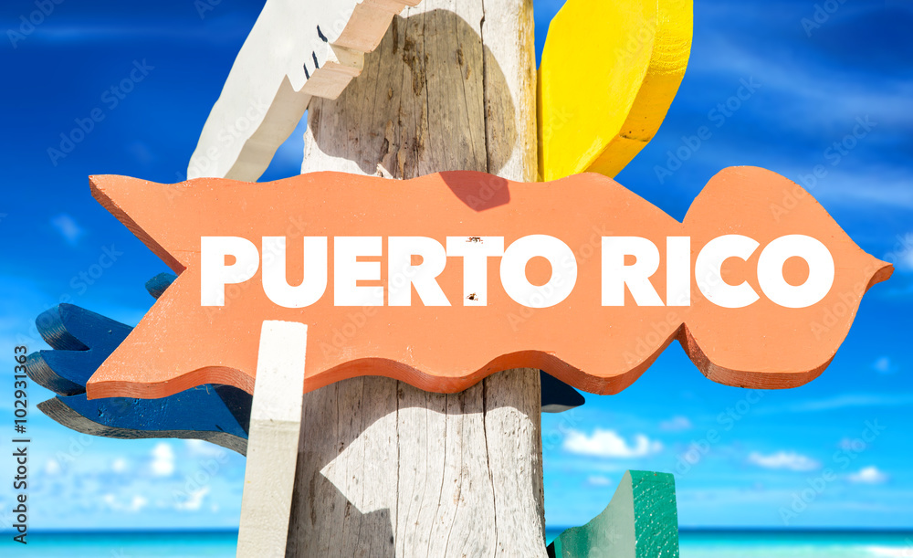 Puerto Rico sign with beach Stock Photo Adobe Stock