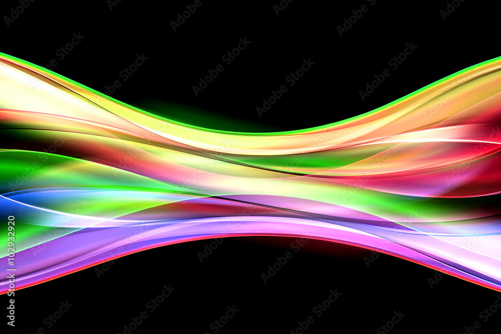 Fototapeta premium Abstract Light Lines Colorful Background Wavy Design