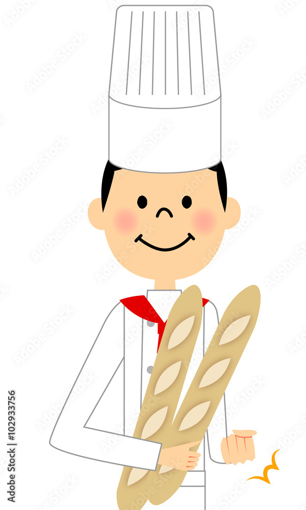 パン屋さん ガッツポーズ Stock イラスト Adobe Stock
