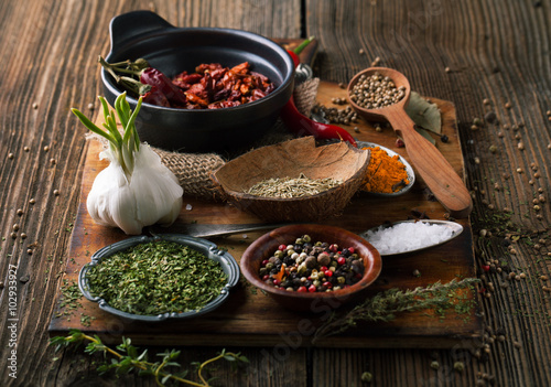 Fragrant spices, herbs and seasonings © Belokoni Dmitri