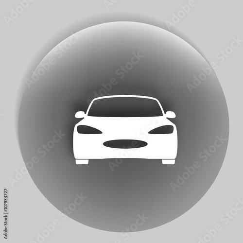Flat paper cut style icon of a car