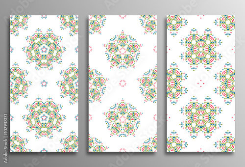 Set Vintage universal different seamless eastern Patterns