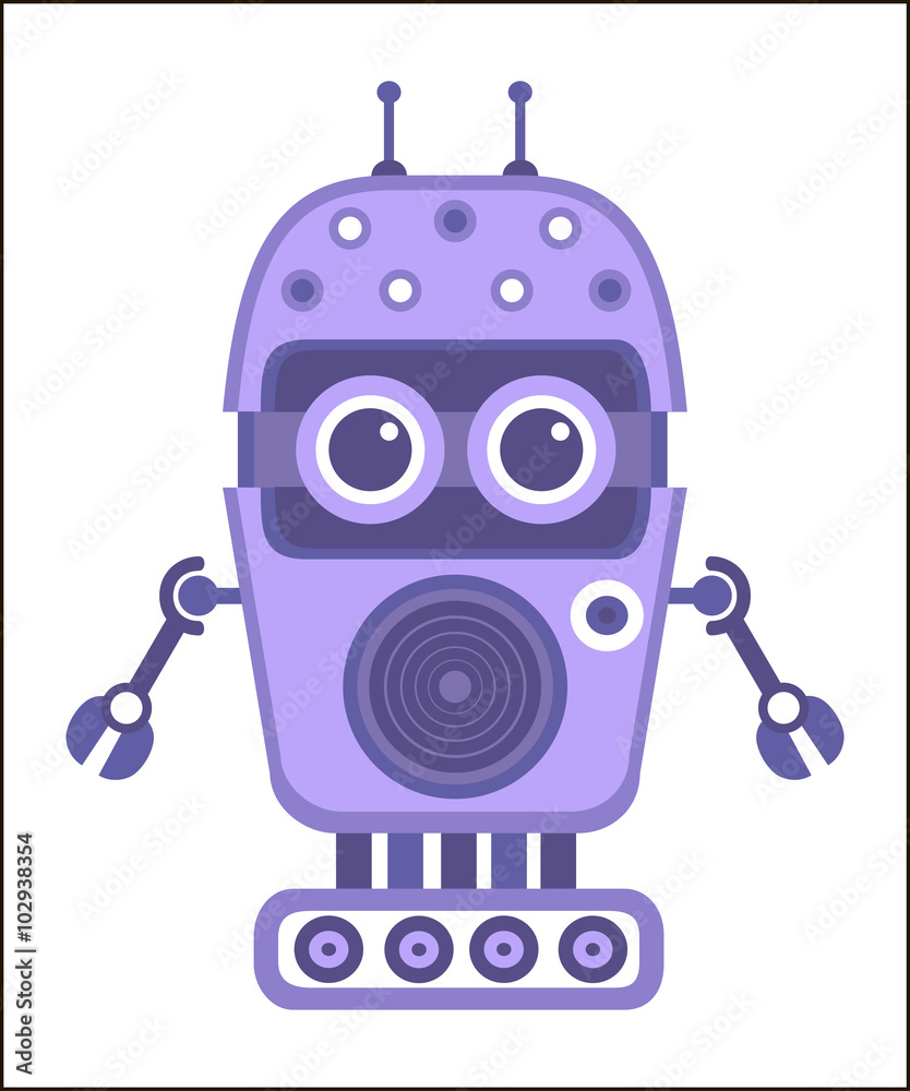 Cartoon cute robot. Toy. Vector character Cartoon cute robot. Toy. Vector character