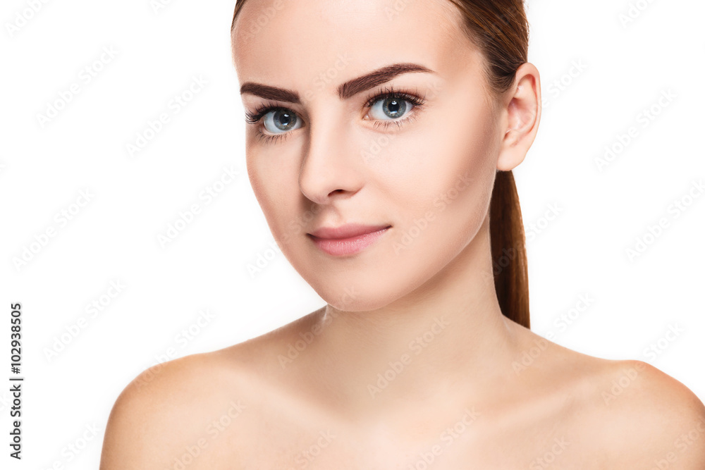 The beautiful face of young woman with cleanf fresh skin The beautiful face of young woman with cleanf fresh skin