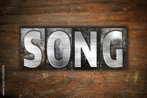 Bilde på lerret Song Concept Metal Letterpress Type