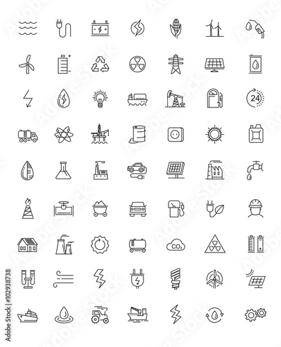 flat energy icons