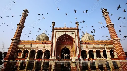 Locked-on shot of a mosque, Jama Masjid, Delhi, India