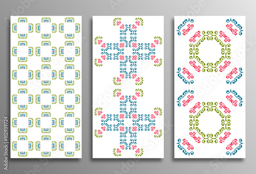 Set Vintage universal different seamless eastern Patterns