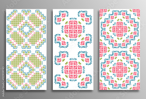 Set Vintage universal different seamless eastern Patterns