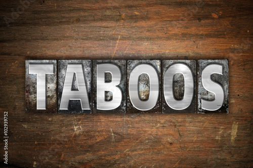 Taboos Concept Metal Letterpress Type photo