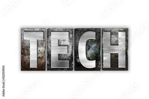 Tech Concept Isolated Metal Letterpress Type