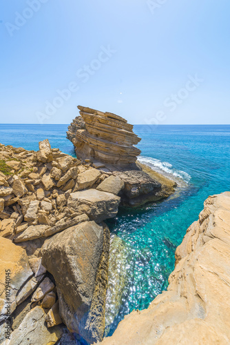 Rocks at Triopetra beach,Mediterranean sea, Greece photo
