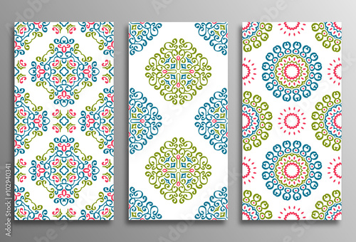 Set vintage universal different seamless eastern patterns