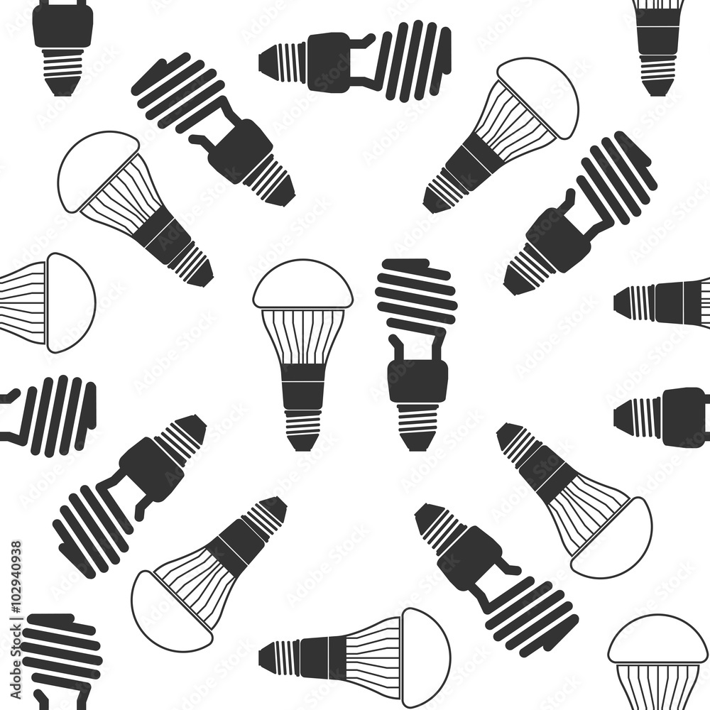 LED bulbs and fluorescent light bulb icon pattern LED bulbs and fluorescent light bulb icon pattern
