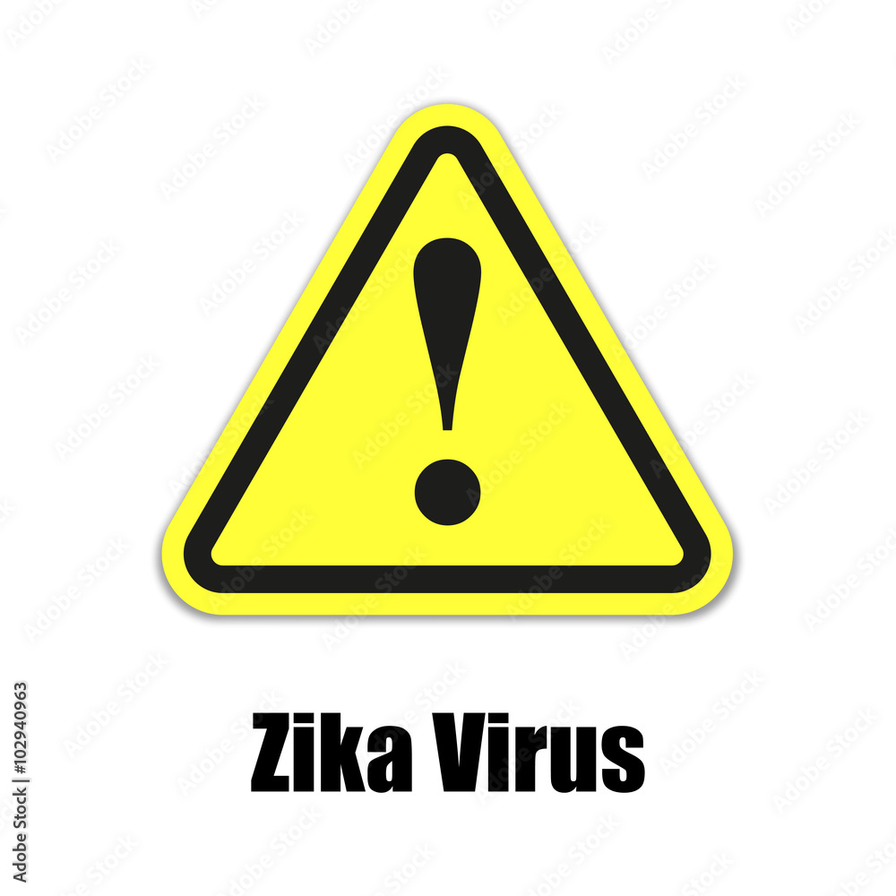 Zika virus warning sign on a yellow background Zika virus warning sign on a yellow background