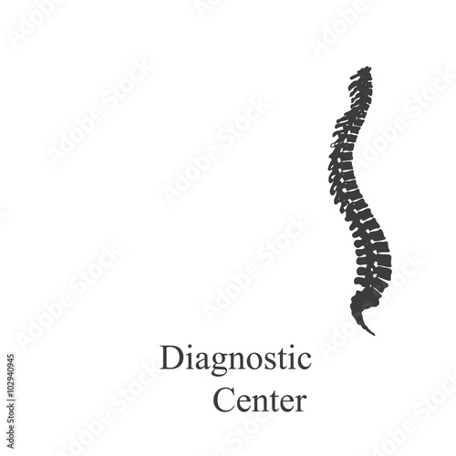 Silhouette spine diagnostic on a white background