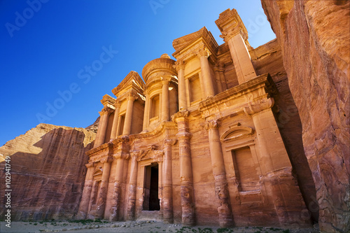 Jordan. Petra (Petra Archaeological Park). Facade of El Deir (the Monastery)