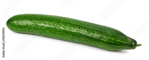 fresh cucumbers with water drops isolated on white