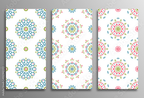 Set vintage universal different seamless eastern patterns