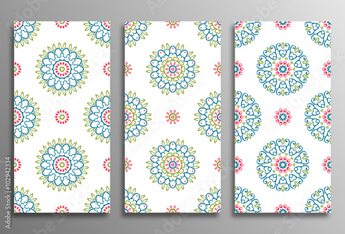 Set vintage universal different seamless eastern patterns